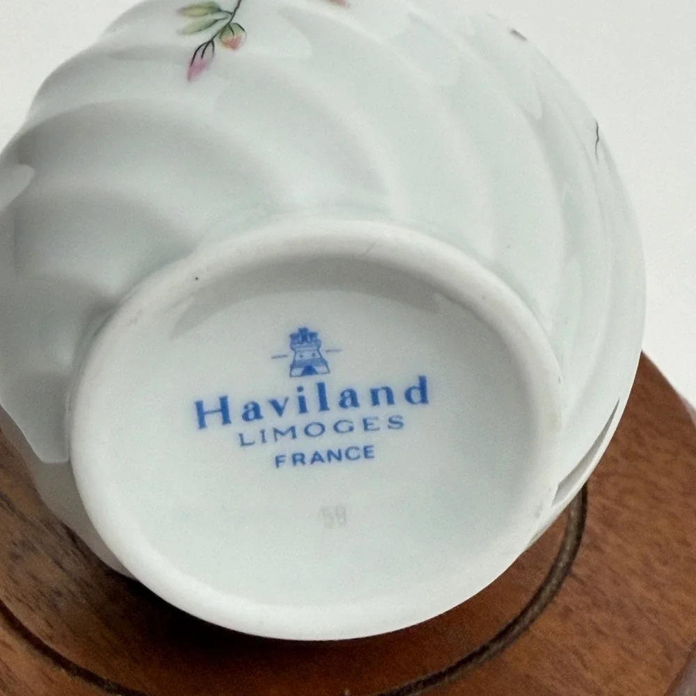 Haviland Limoges France‎ Bud Vase Pink Floral Swirl Porcelain Mini Vase 4